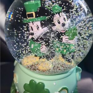 Mickey and Minnie St. Patrick's Day Snow Globe